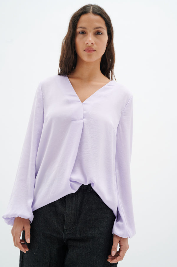 Inwear Rinda top with long sleeves blouse in pastel lilac @ modin