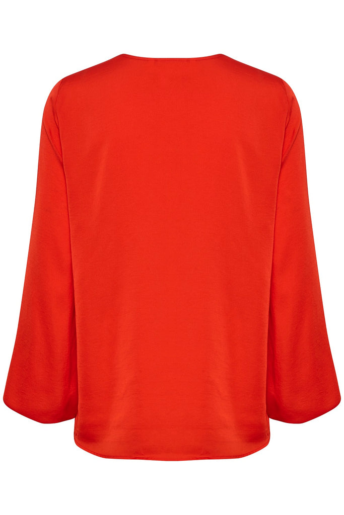 Inwear Rinda long sleeve blouse in fiery red @ modin