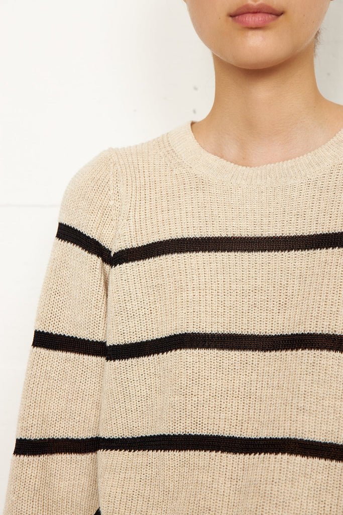 Second Female Timian striped knit beige black @ modin