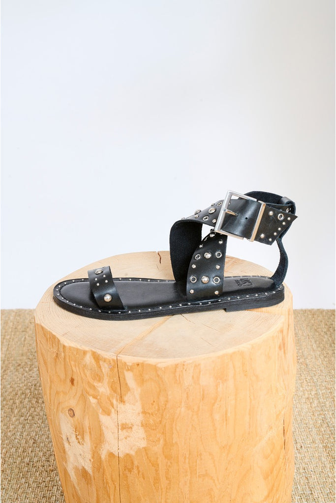 MKT studio Ninette studded sandals in black and silver @ modin
