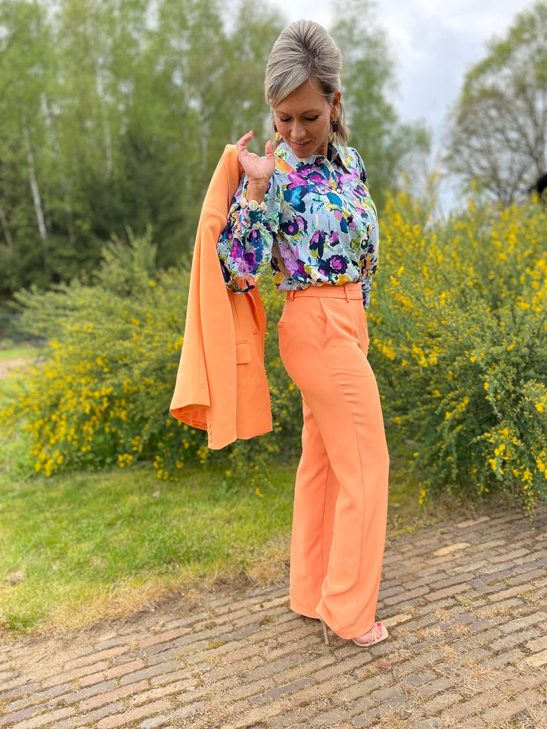 YAS Bluris trousers in mock orange, women suit @ Modin