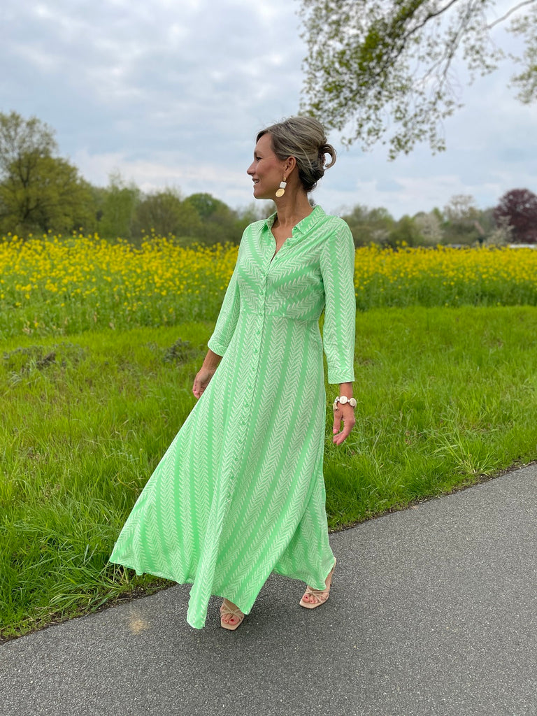 YAS Savanna maxi dress in summer green boho print @ modin
