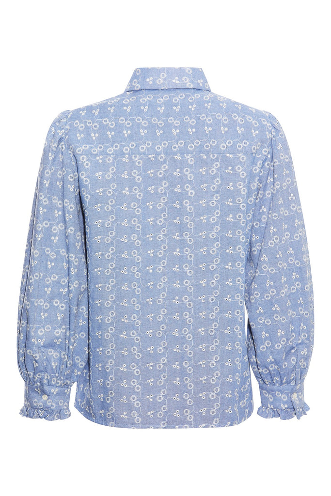 Rue de Femme Silo blouse in light blue denim @ modin