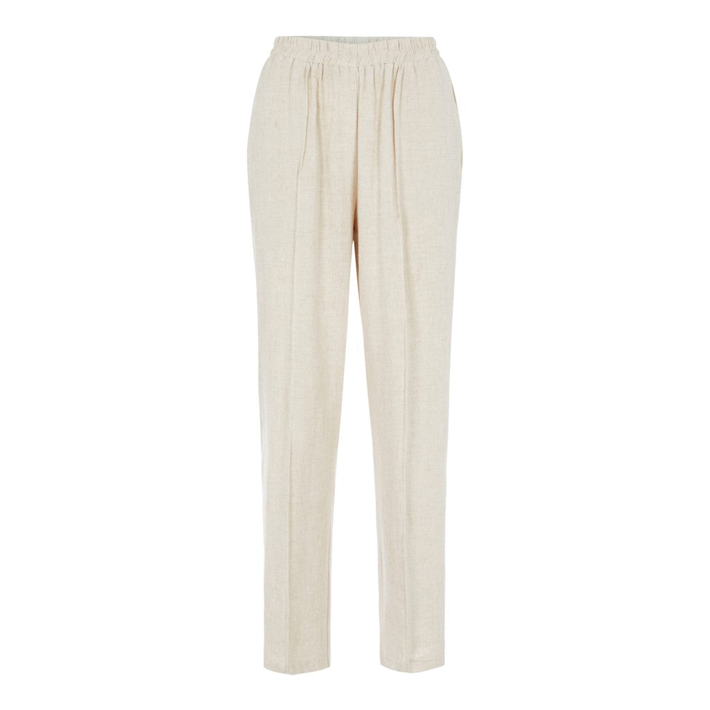 Yasviggi cropped pants linnen eggnog melange @ modin