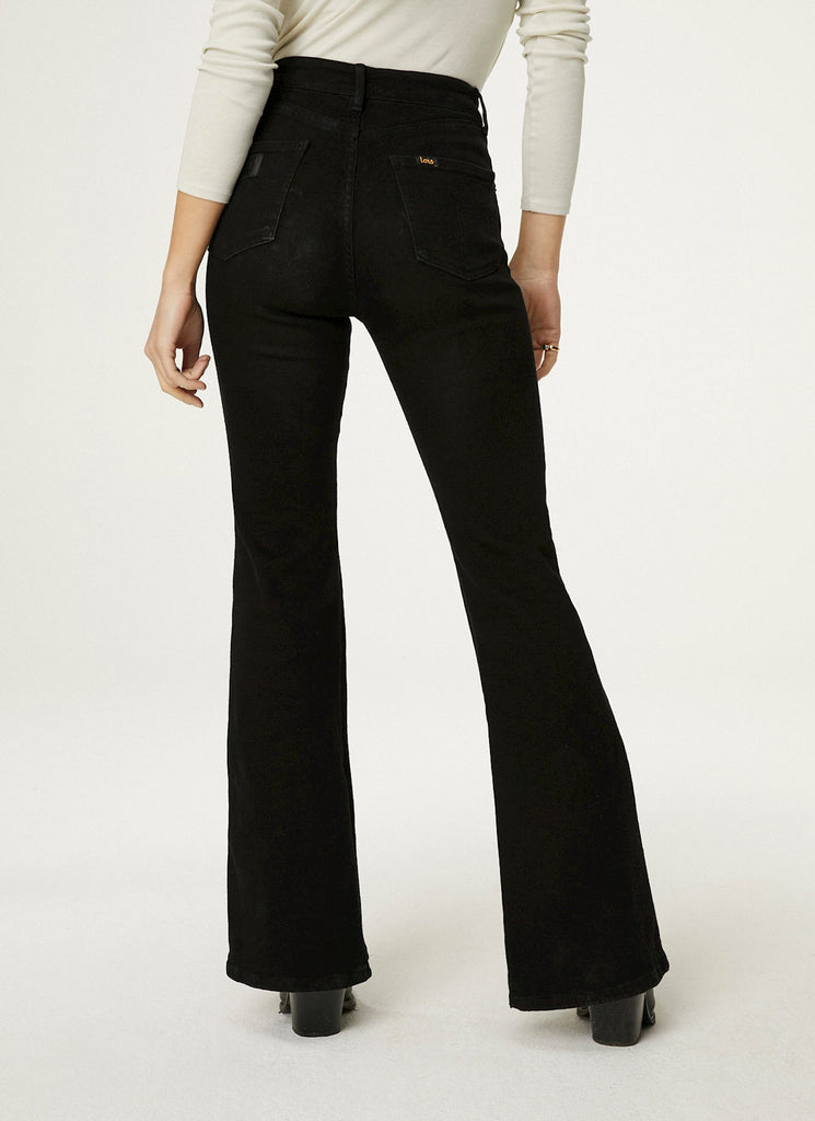 Lois Riley split flared jeans - everblack @ modin