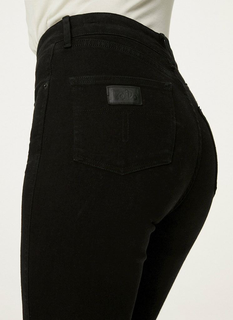 Lois Riley split flared jeans - everblack @ modin