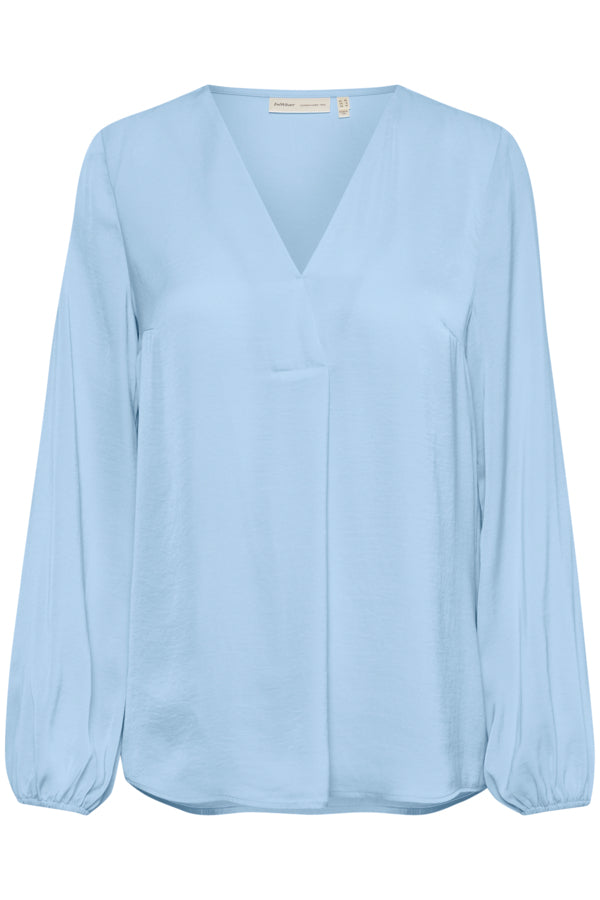 Inwear Rinda top long sleeved blouse in bleached blue @ modin