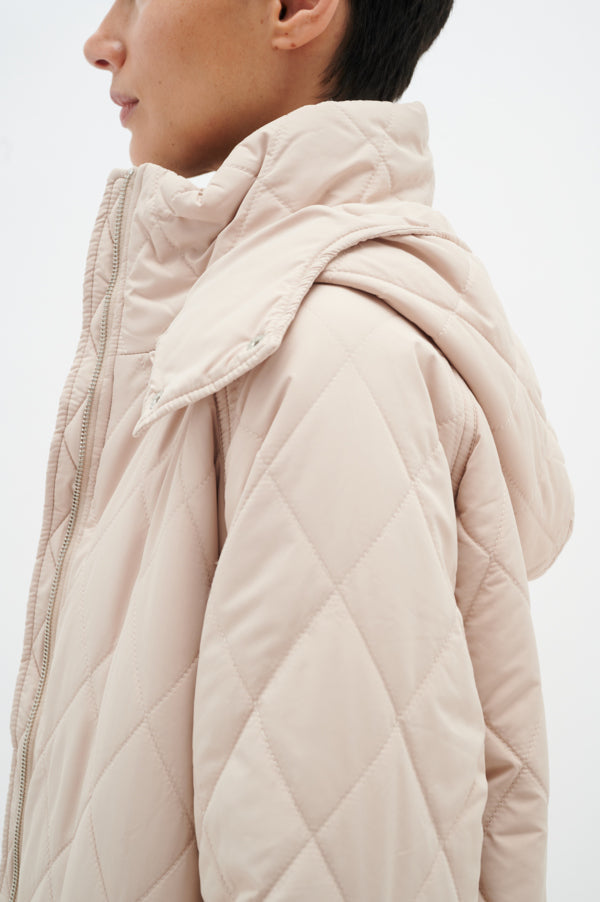 Inwear Ektra hood coat in sandstone beige @ modin