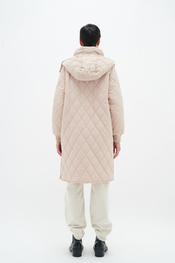 Inwear Ektra hood coat in sandstone beige @ modin