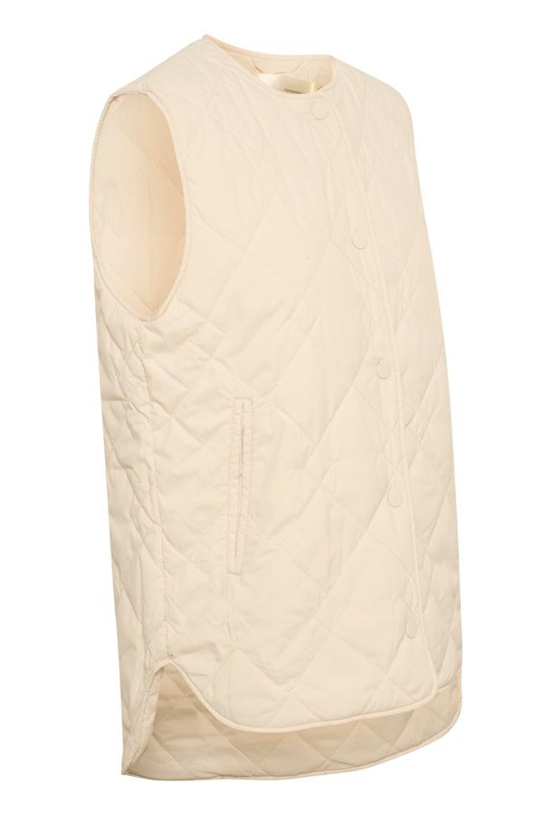 Inwear Molli waistcoat bodywarmer in eggshell beige @ modin