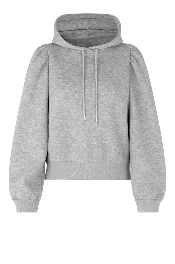 Second female Carmella hoodie grey melange puff sleeves @ modin