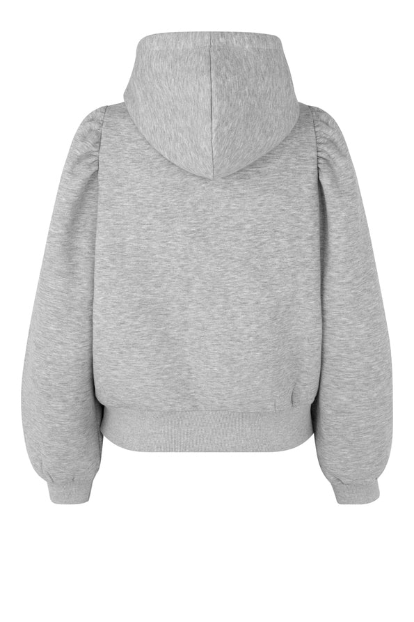 Second female Carmella hoodie grey melange puff sleeves @ modin