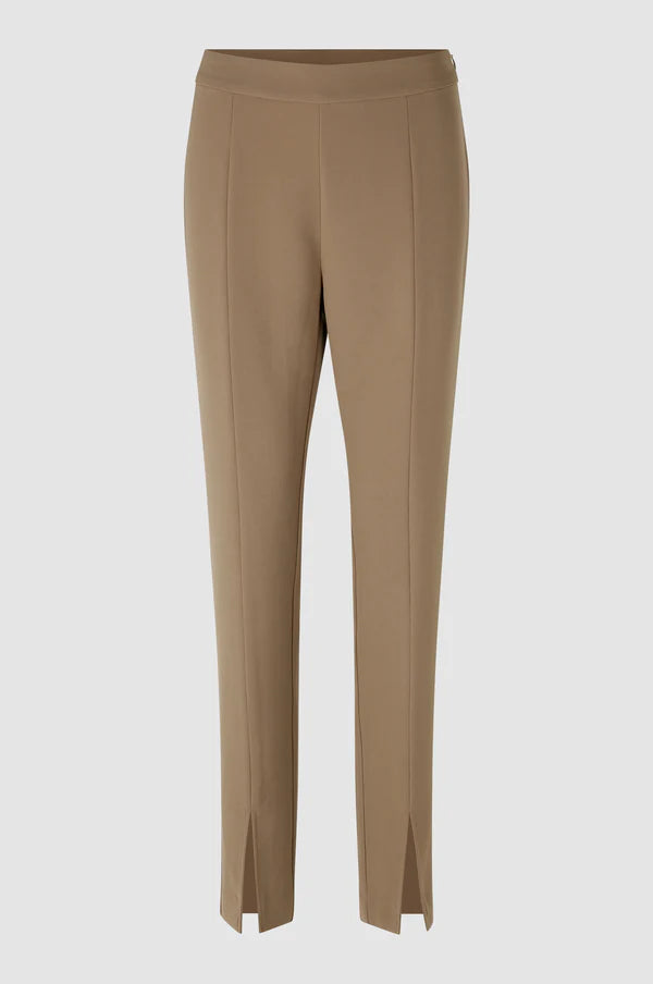 Second Female Fique slit trousers in shitake @ modin