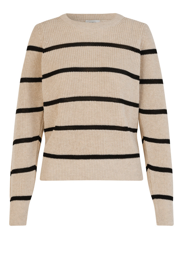 Second Female Timian striped knit beige black @ modin