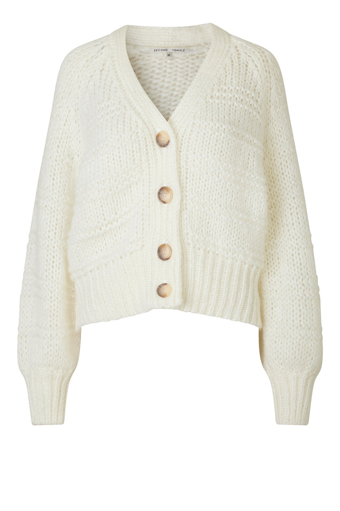 Second Female Daphne knit cardigan pearled ivory @ modin