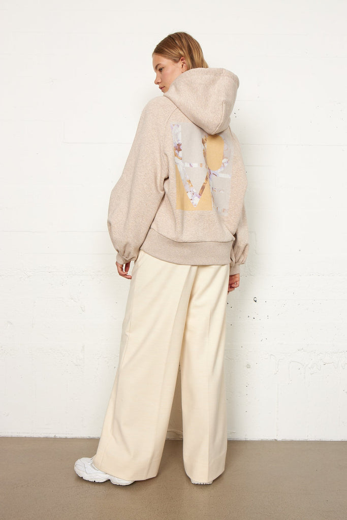 Second Female Fuchsia hoodie in safari with LOVE print @ modin
