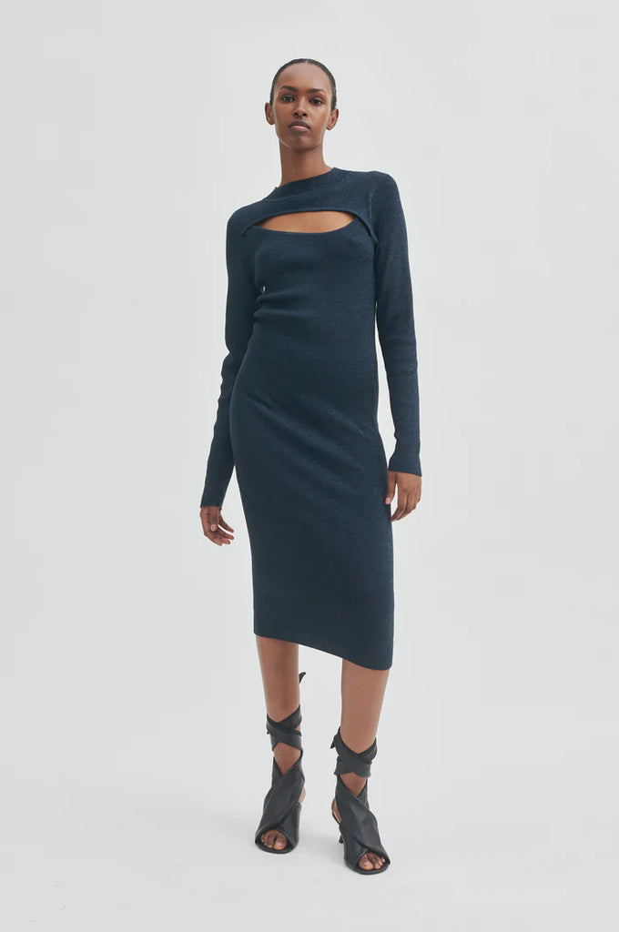 Second Female Canilly knit dress in stratified sea @ modin