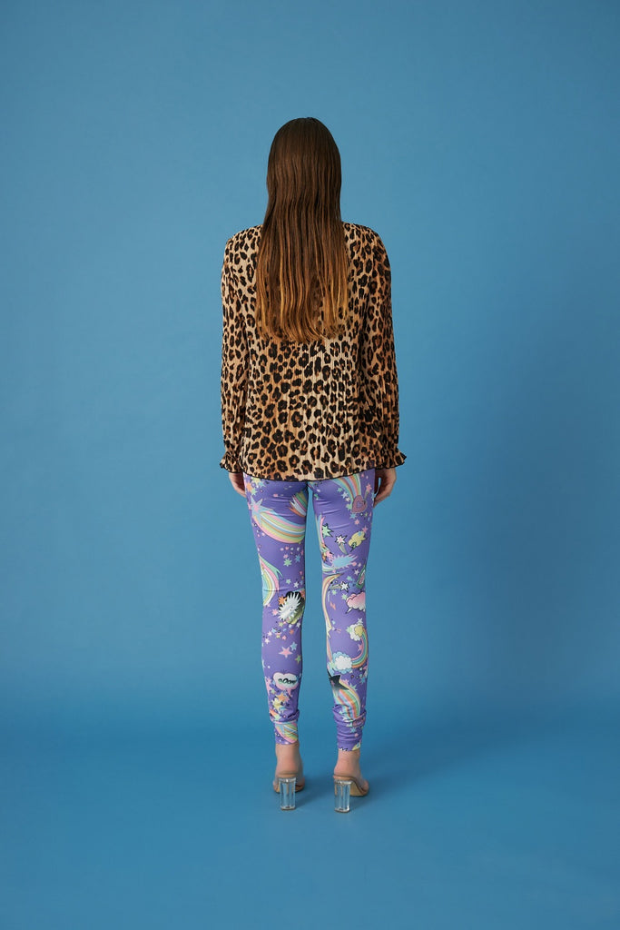 Cras Bree laopard plisse blouse in leone @ modin