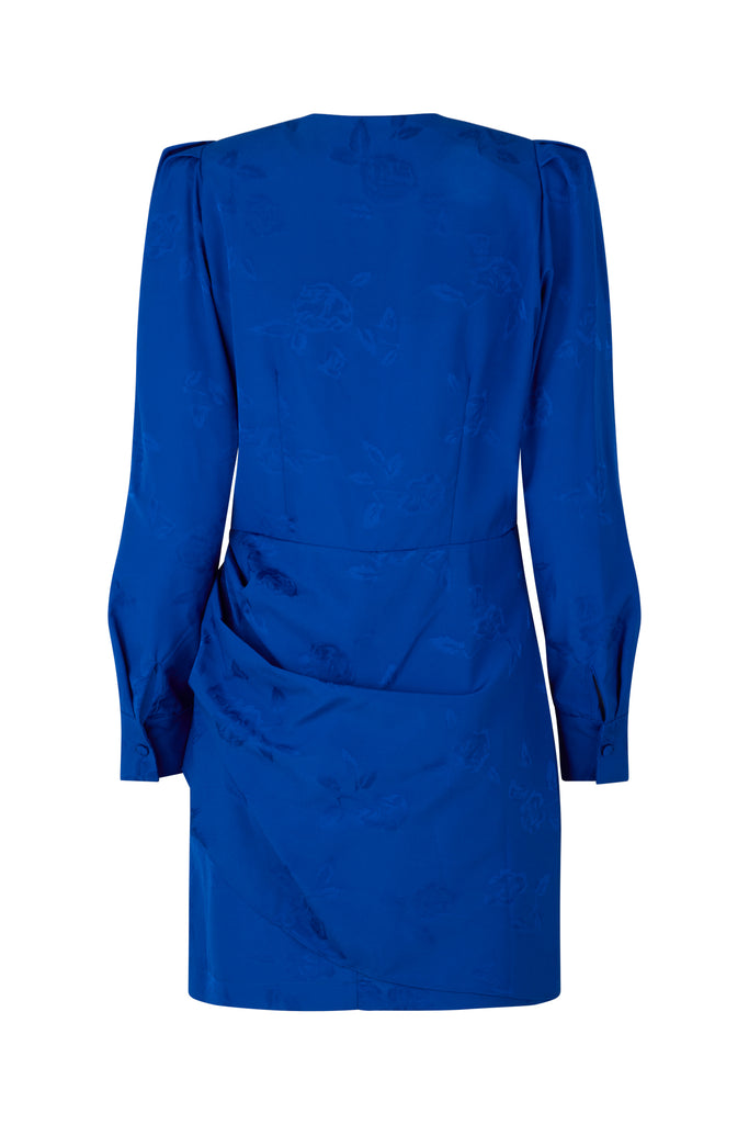 Cras Yvonne wrap dress in surf the web blue @ modin