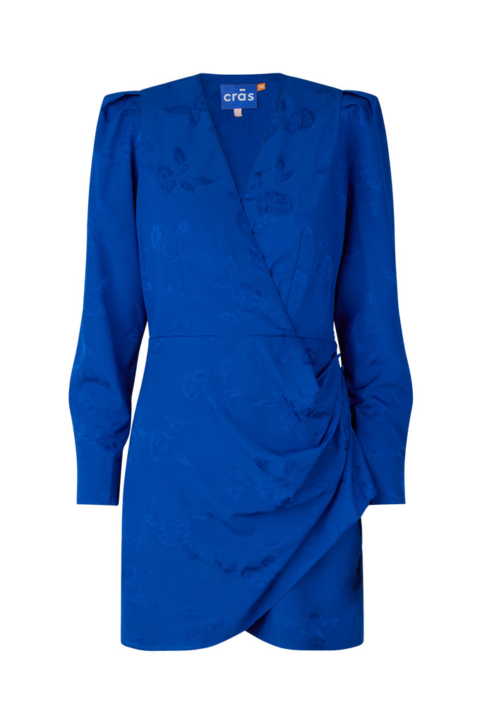 Cras Yvonne wrap dress in surf the web blue @ modin