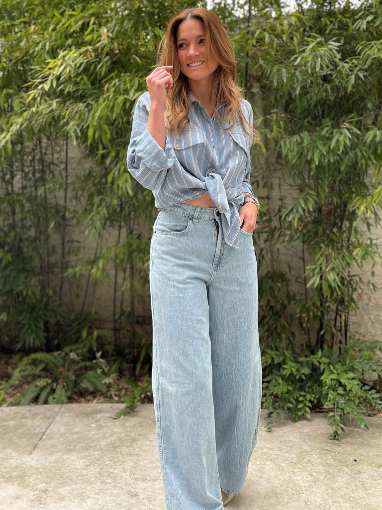 American Vintage Fybee bleached wide jeans  @ modin