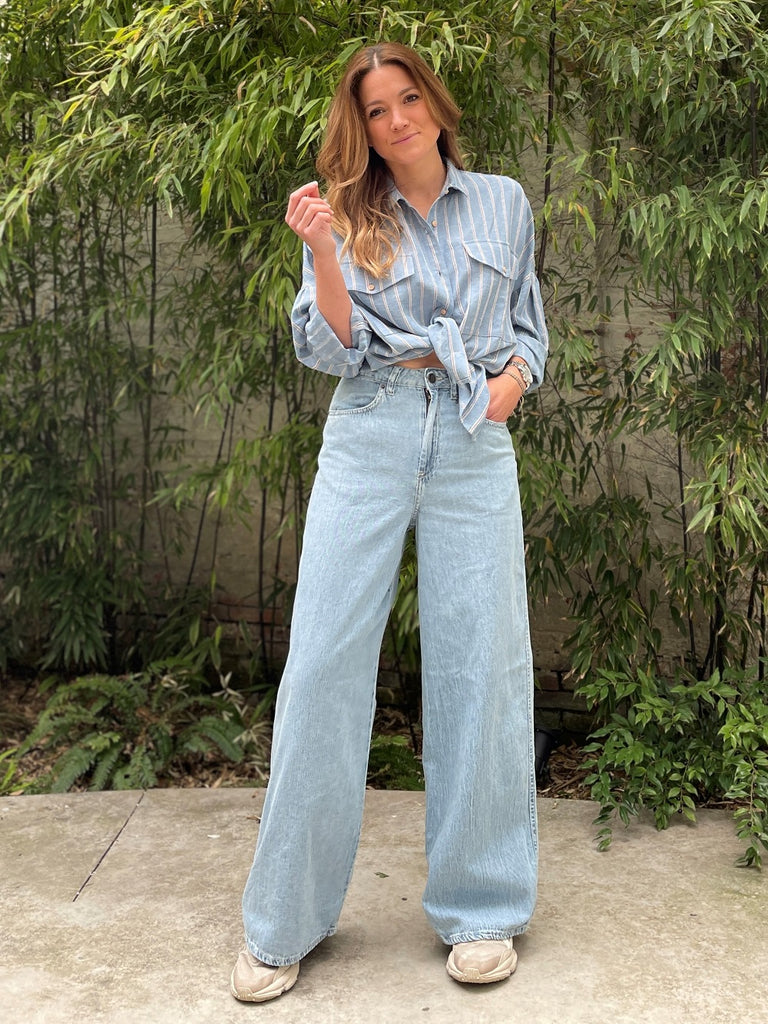 American Vintage Fybee bleached wide jeans  @ modin
