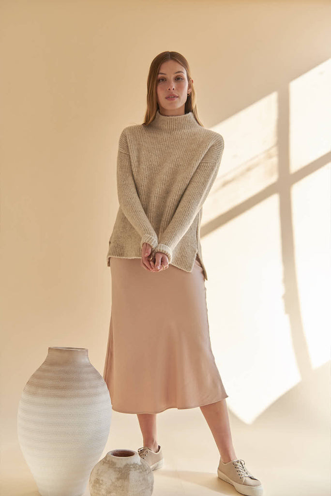 Mus & Bombon sabina silk skirt in rosa @ modin