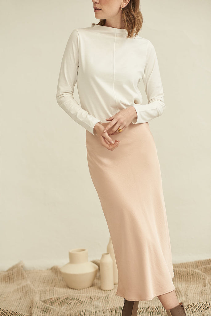 Mus & Bombon sabina silk skirt in rosa @ modin