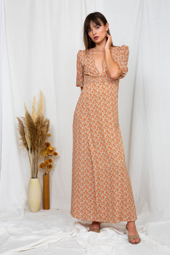 Poppy Field the label Adella dress orange @ modin