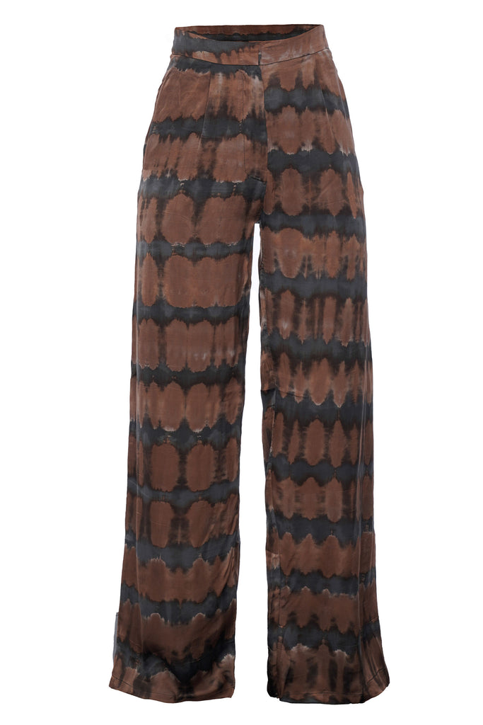 Poppyfield the label tie dye pants in brown - sustainable fashion @ modin