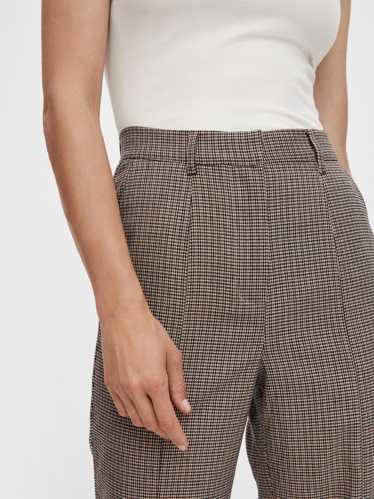 Y.A.S. Wablo high waist checked pants with front split @ modin