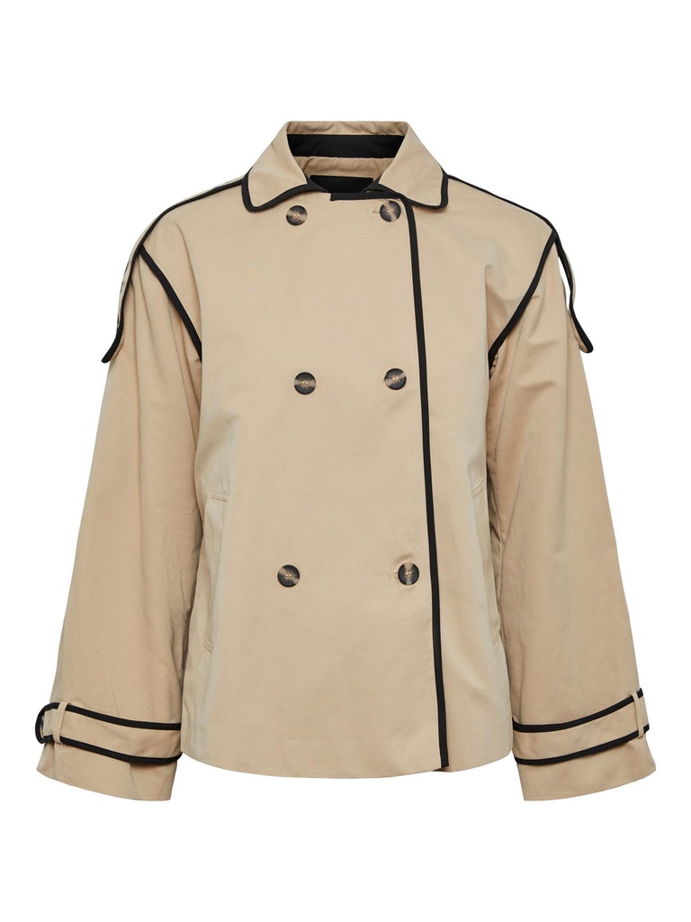 Bana Y.A.S. short trenchcoat in beige and black @ modin