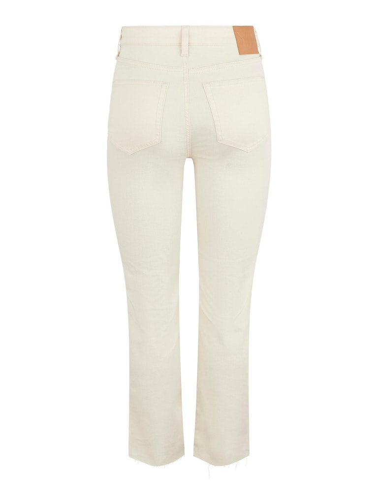 Y.A.S. Awa high-waist cropped jeans in Ecru @ Modin