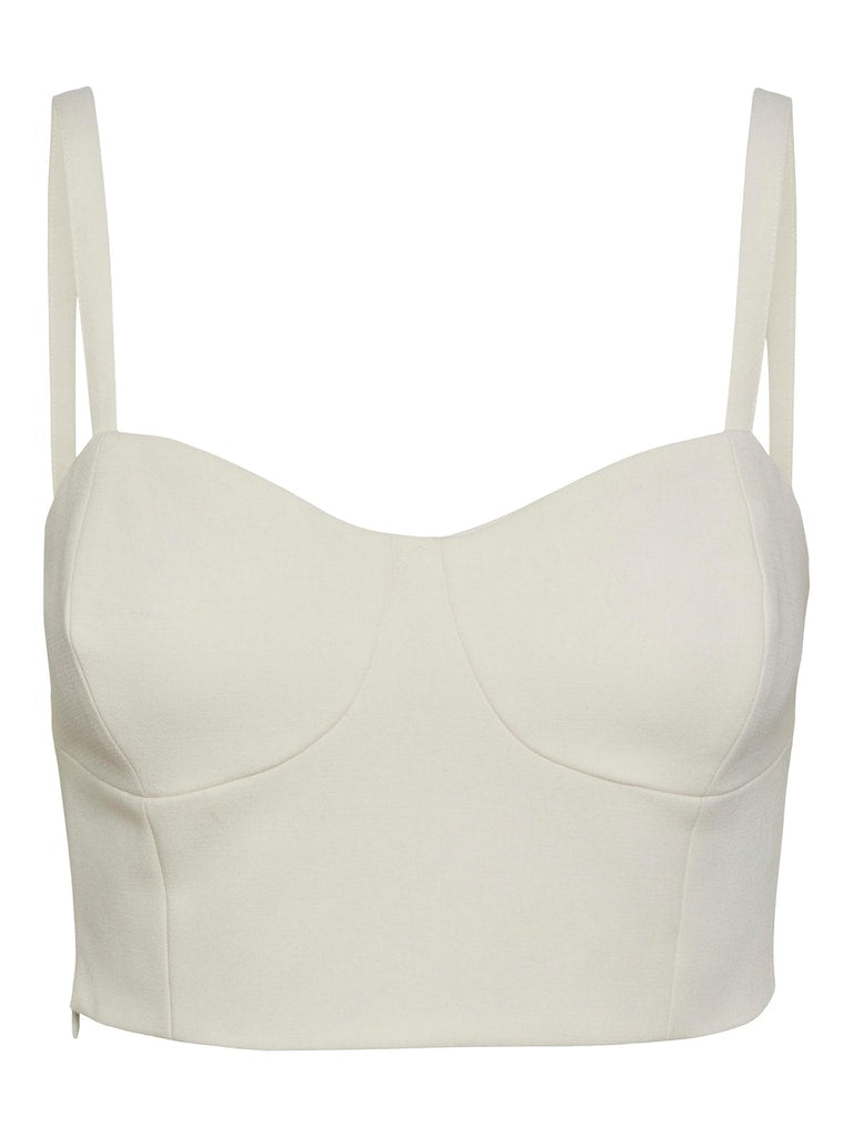 Y.A.S. wedding bridal collection Lizzie bustier cropped top in gardenia off white @ modin