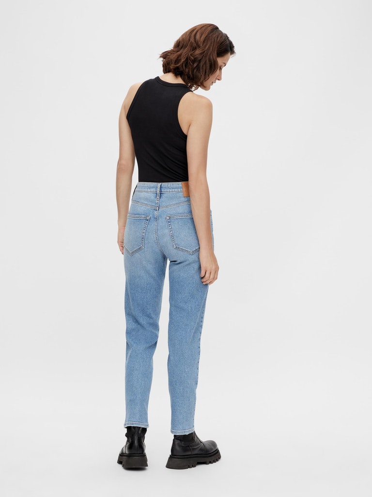 Y.A.S. Zeo mid-waist jeans in light blue denim @ modin