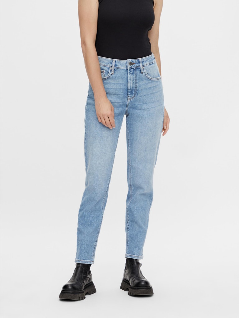 Y.A.S. Zeo mid-waist jeans in light blue denim @ modin