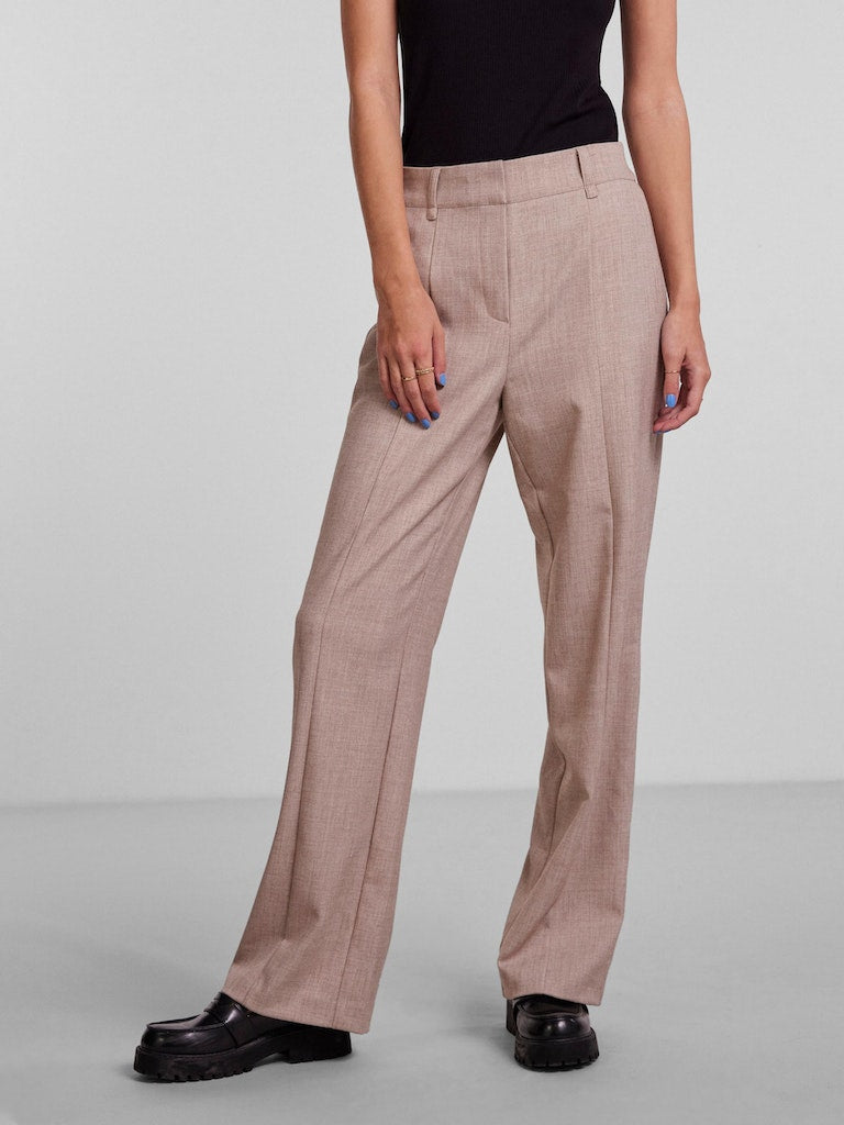 YAS Komio HW pants in bark grey @ modin