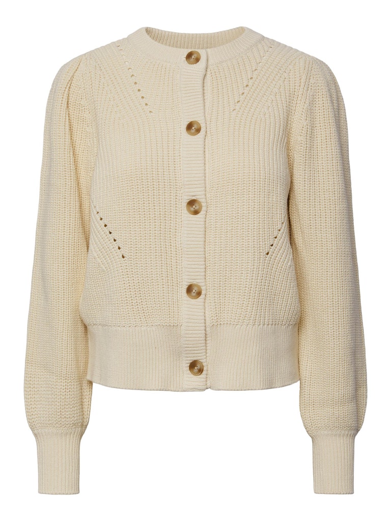 YAS Motella cardigan in biologisch katoen in birch beige @ modin