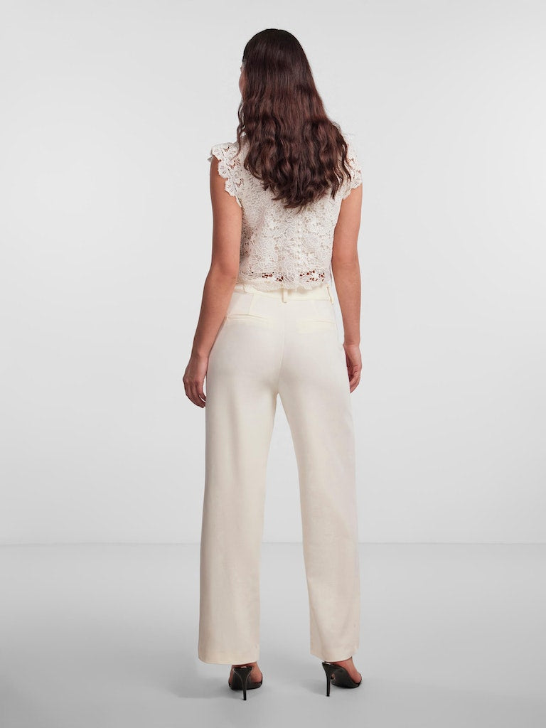 Y.A.S. wedding bridal collection Lizzie Highwaist pants in gardenia off white @ modin