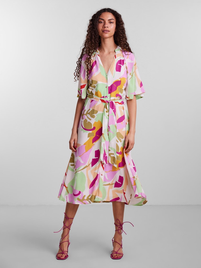 Y.A.S. Holima dress in eggnog holima print @ modin