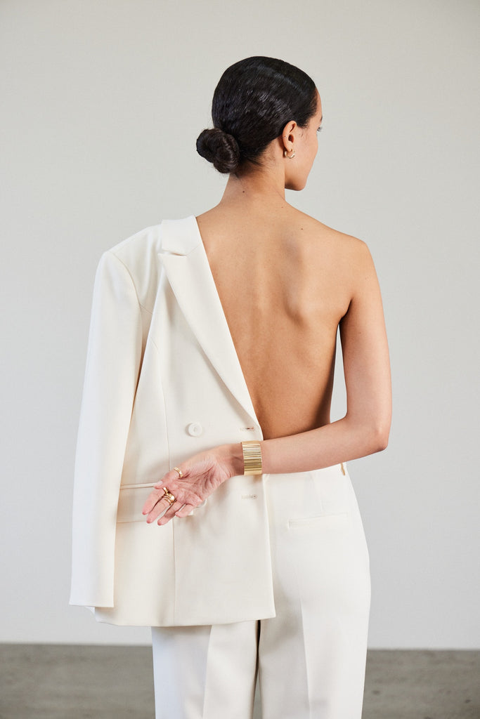 Y.A.S. wedding bridal collection Lizzie blazer in gardenia off white @ modin