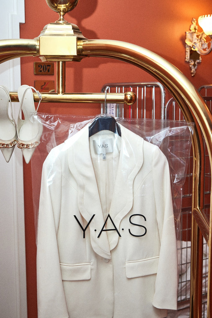 Y.A.S. wedding bridal collection Simone blazer in gardenia off white @ modin