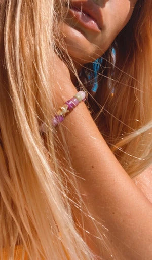 Amber star bracelet/anklet in pink gold  @ modin