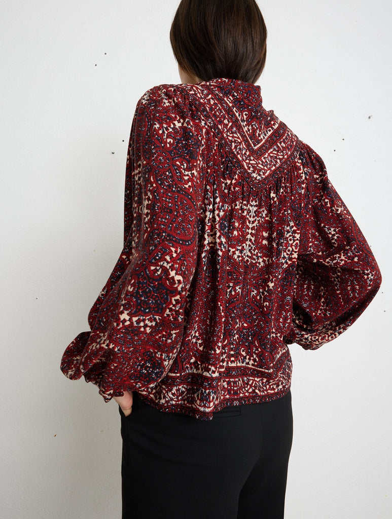 Idano Tamila blouse in pivoine bordeaux @ modin