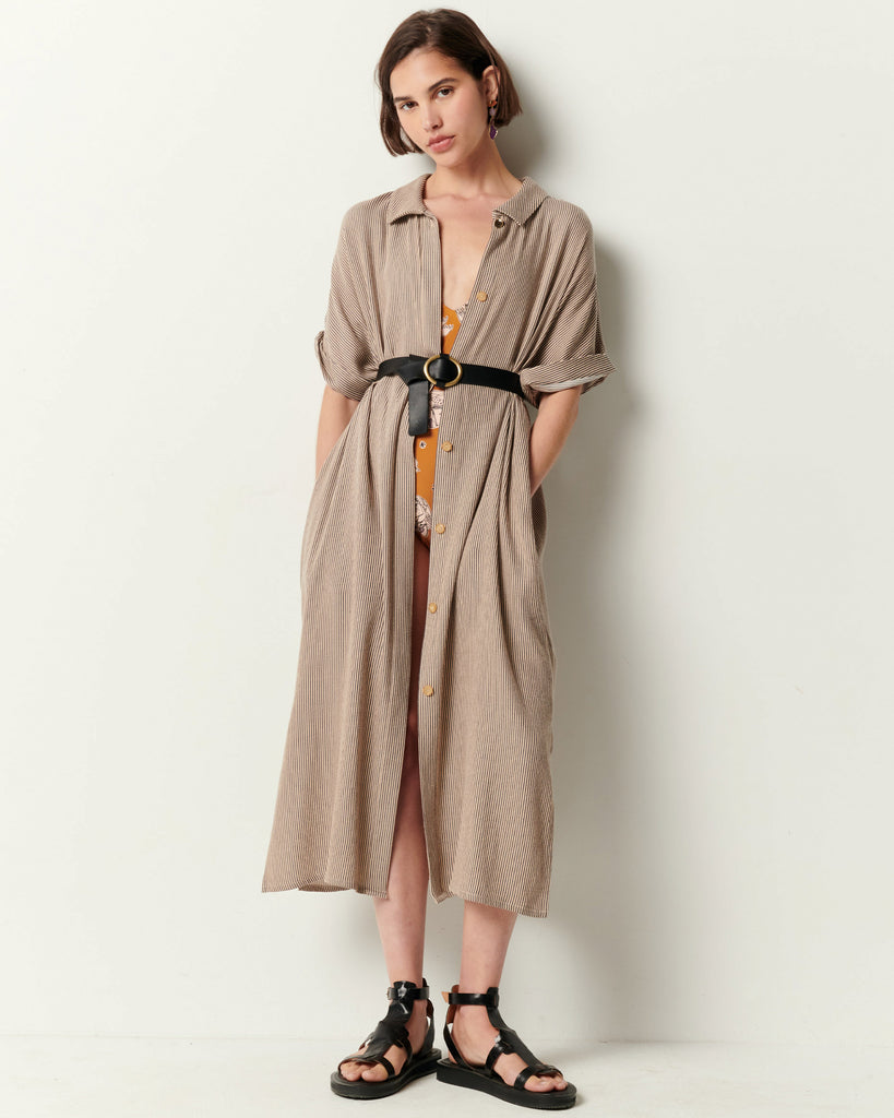 Sessun Minola shirt dress in sandblue @ modin