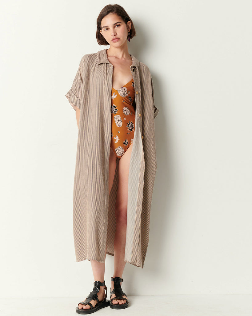 Sessun Minola shirt dress in sandblue @ modin