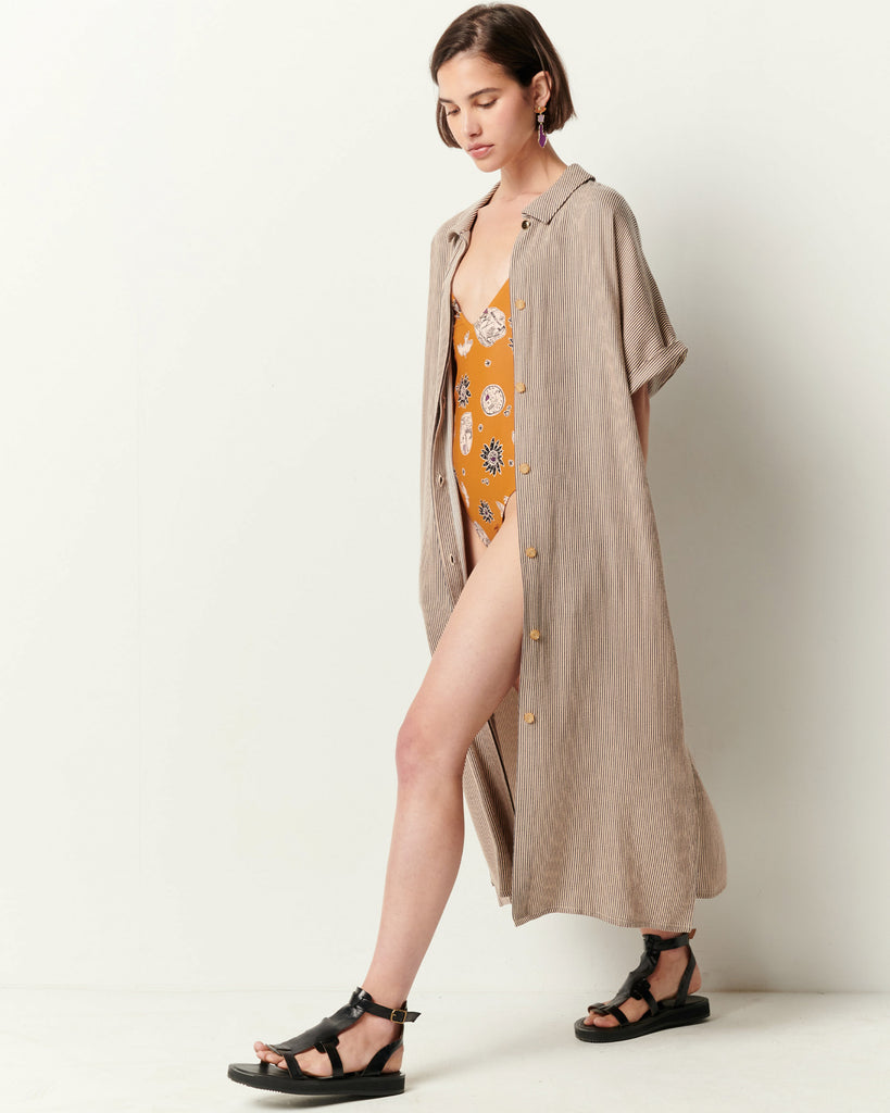 Sessun Minola shirt dress in sandblue @ modin