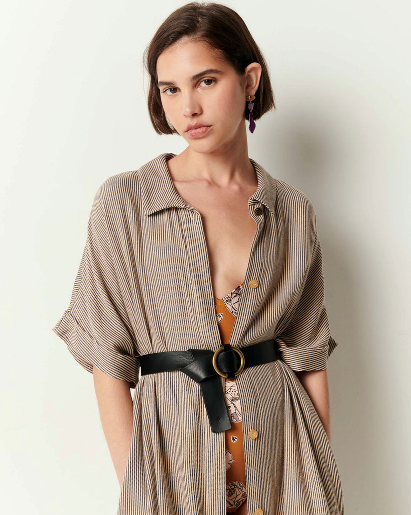 Sessun Minola shirt dress in sandblue @ modin