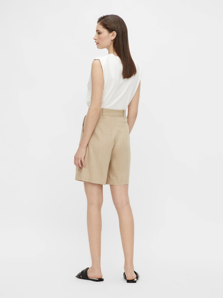 Y.A.S. Himina high waist short linnen humus @ modin