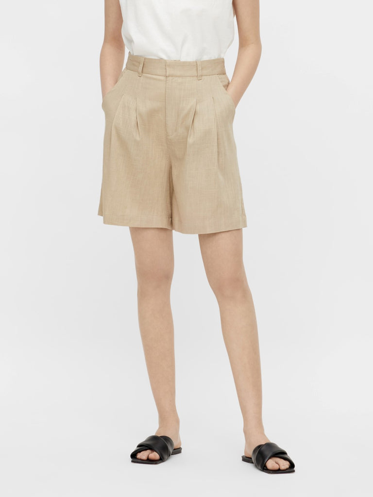 Y.A.S. Himina high waist short linnen humus @ modin